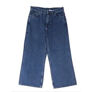 People Tree "Ariel" Wide Leg Jeans Indigo Denim 100% Cotton Jeans Blue UK16/US12